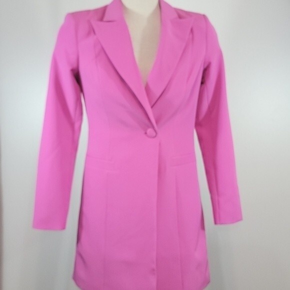 AIDAN MATTOX V-neck Tuxedo Cocktail Blazer Mini Dress size 2 - Picture 1 of 10